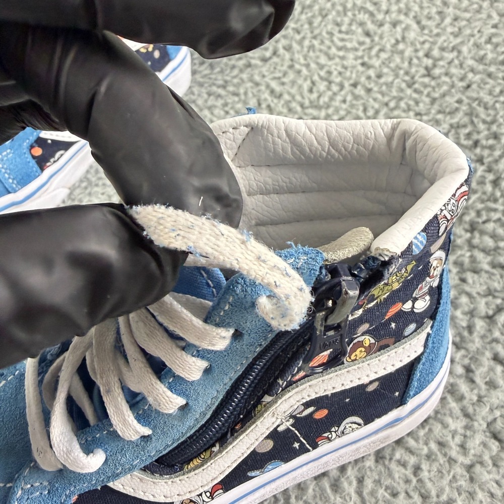Vans SK8-Hi Astronaut Shoes Kid Boys Size 12.5 Blue Zip Up Hi-Top Sneakers - Picture 4 of 10